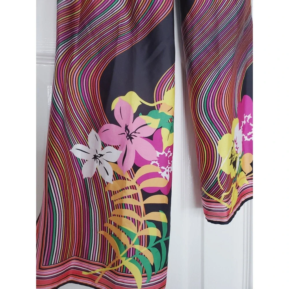 Scarf Multicolor Floral Psychedelic Stripe Retro‎ Lightweight OS